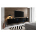 Vivaldi TV stolek Slant s LED osvětlením 240 cm černý mat/černý lesk