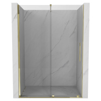 MEXEN/S Velar posuvné sprchové dveře 160, transparent, zlatá 871-160-000-01-50