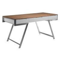 Estila Luxusní psací stůl Urbano ze dřeva se stříbrnými nožičkami 160cm