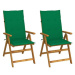 Zahradní polohovací židle s poduškami 2 ks masivní akácie, 3064064