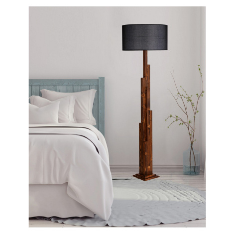 ASIR Stojací lampa KULE černá ořech