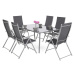 Home Garden Zahradní sestava Casablanca, stůl + 6 polohovatelných židlí, stříbrná/šedá