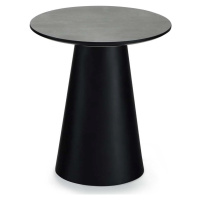 Konferenční stolek v tmavě šedé a černé barvě s deskou v dekoru mramoru ø 45 cm Tango – Furnhous