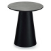 Konferenční stolek v tmavě šedé a černé barvě s deskou v dekoru mramoru ø 45 cm Tango – Furnhous