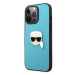 Karl Lagerfeld KLHCP13XPKMB hard silikonové pouzdro iPhone 13 Pro MAX 6.7" blue Leather Ikonik K