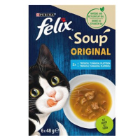 Felix Soup Lahodný výběr z ryb s treskou, tuňákem a platýsem 6 x 48 g 4 ks