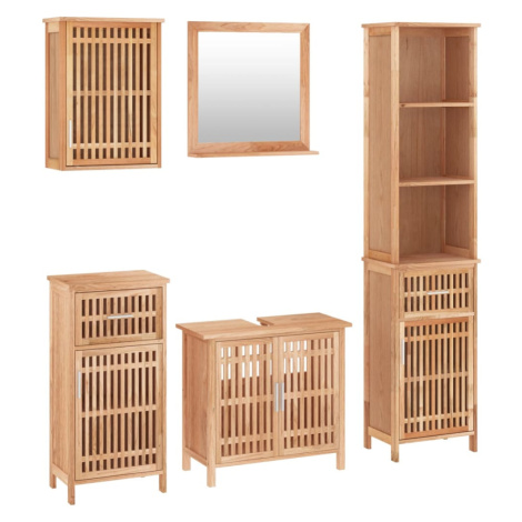 vidaXL 5dílná sada koupelnového nábytku masivní ořechové dřevo