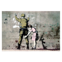 Plakát, Obraz - Banksy street art - Graffiti Voják a dívka, (59 x 42 cm)