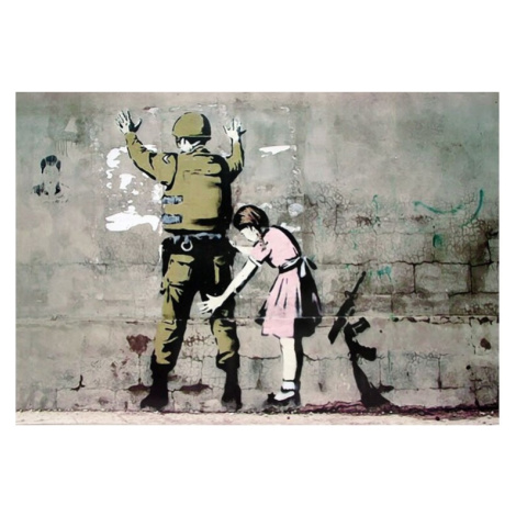 Graffiti Voják a dívka, Banksy, 59 × 42 cm