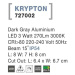 NOVA LUCE venkovní zapuštěné svítidlo do zdi KRYPTON tmavě šedý hliník LED 3W 3000K 220-240V 15s
