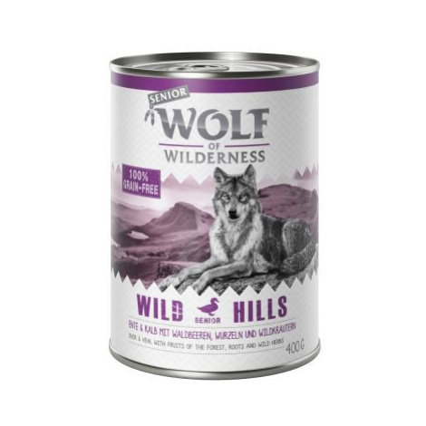 Výhodné balení: Wolf of Wilderness Senior 12 x 400 g - míchané balení
