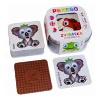 Pexeso Zvířátka 64 karet v plechové krabičce 6x6x4cm Hmaťák