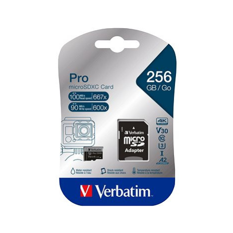 Verbatim MicroSDXC 256GB Pro + SD adaptér