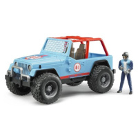 BRUDER 02541 Jeep WRANGLER Cross Country modrý s figurkou jezdce