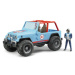 BRUDER 02541 Jeep WRANGLER Cross Country modrý s figurkou jezdce