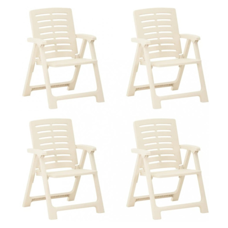 Skládací zahradní židle 4 ks plast Dekorhome Bílá vidaXL