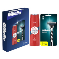 Dárková Sada: Gillette Mach3 Pánský Holicí Strojek, Old Spice Whitewater 3 v 1 Sprchový Gel, 250