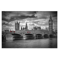 Fotografie LONDON Westminster Bridge & Red Buses, Melanie Viola, 40 × 26.7 cm