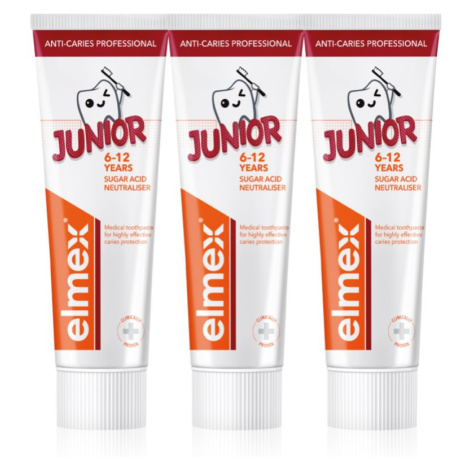 Elmex Anti-Caries Professional Junior zubní pasta pro děti 3x75 ml