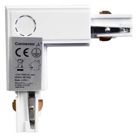 Konektor pro svítidla v lištovém systému 3-fázový TRACK bílá typ L Donoci