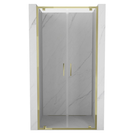 MEXEN Exo sprchové dveře křídlové100, transparent, zlatá 8182-100-000-50-00