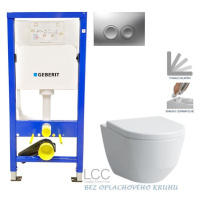 GEBERIT DuofixBasic s matným tlačítkem DELTA21 + WC LAUFEN PRO LCC RIMLESS + SEDÁTKO 458.103.00.