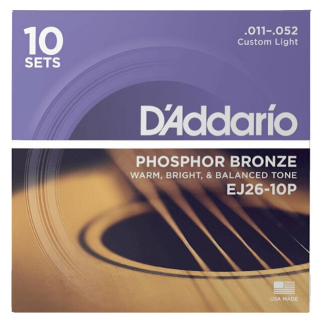 D'Addario EJ26-10P Struny pro akustickou kytaru