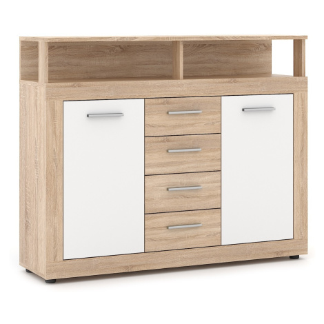 Vivaldi Komoda Luna 119 cm dub Sonoma/bílá II