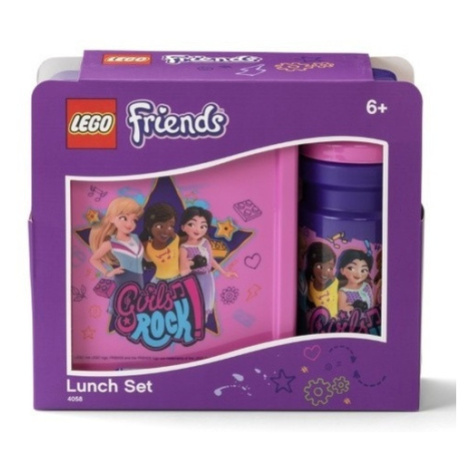 Svačinový set LEGO Friends Girls Rock (láhev a box) - fialová