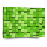 Sablio Obraz Green Blocks 3D - 150x110 cm