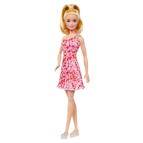 Mattel Barbie modelka růžové květinové šaty