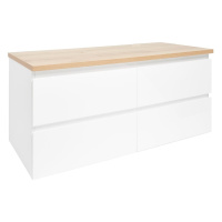 Koupelnová skříňka s krycí deskou SAT B-Way 119x50x45 cm bílá lesk BWAY2120WDOAK