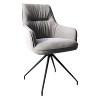 DELIFE Jídelní židle Zelia-Flex křížová podnož zaoblená otočná černá samet šedý