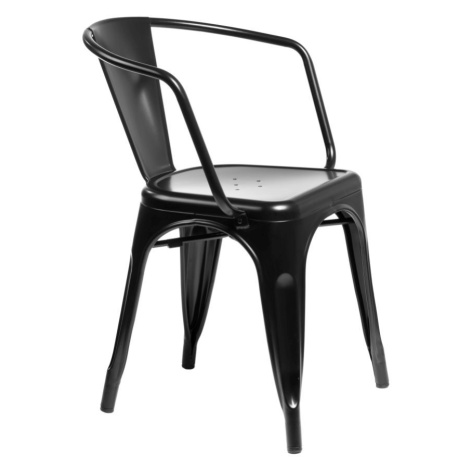 ArtD Jídelní židle PARIS ARMS inspirovaná Tolix Barva: Černá