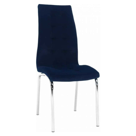 Tempo Kondela Jídelní židle GERDA NEW - modrá / chrom + kupón KONDELA10 na okamžitou slevu 3% (k
