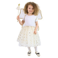 Rappa Dětský kostým tutu sukně zlatá víla s hůlkou a křídly 104 - 146 cm