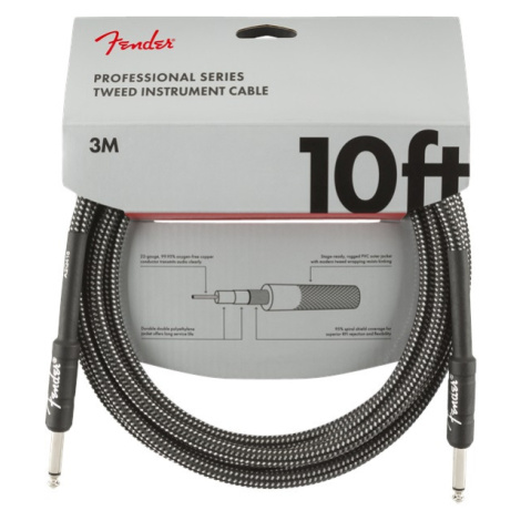 Fender Professional Series 10' Instrument Cable Gray Tweed