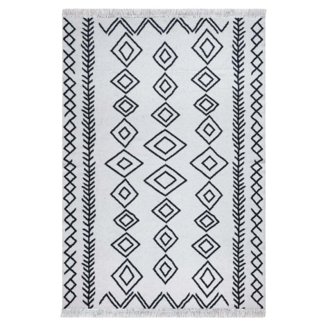 Bílo-černý bavlněný koberec Oyo home Duo, 160 x 230 cm