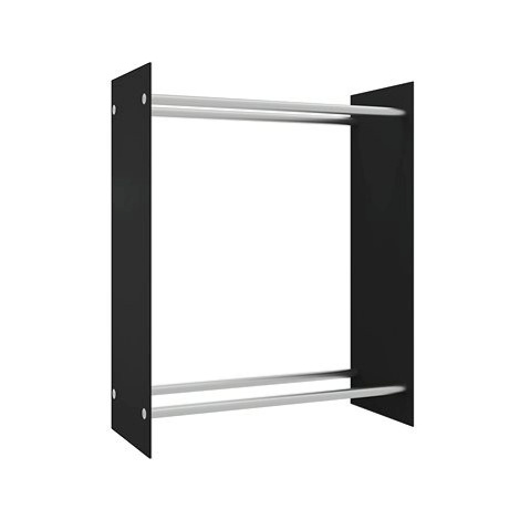 SHUMEE Dřevník, tvrzené sklo, černý 80 × 35 × 100 cm