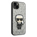 Karl Lagerfeld KLHCP14SGFKPG hard silikonové pouzdro iPhone 14 6.1" silver Glitter Flakes Ikonik