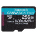 Kingston MicroSDXC karta 256GB Canvas Go! Plus, R:170/W:90MB/s, Class 10, UHS-I, U3, V30, A2