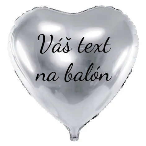 Personal Fóliový balón s textem - Stříbrné srdce 61 cm