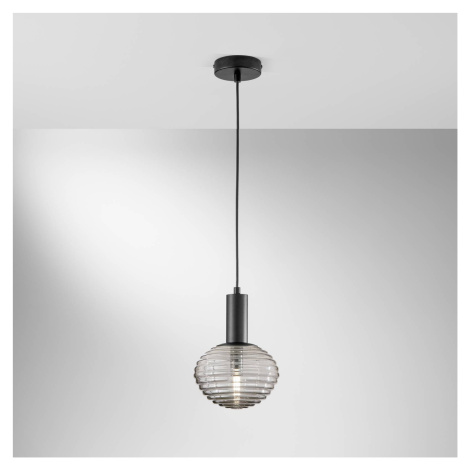Eco-Light Závěsné světlo Ripple, černá/kouřově šedá, Ø 18 cm