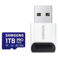 Paměťová karta Samsung PRO Plus/ micro SDXC/ 1TB/ UHS-I U3 / Class 10/ + USB Adapter/ Blue