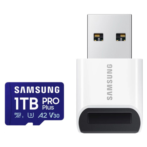 Paměťová karta Samsung PRO Plus/ micro SDXC/ 1TB/ UHS-I U3 / Class 10/ + USB Adapter/ Blue