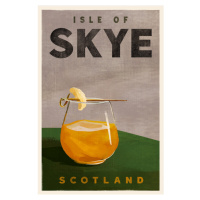 Ilustrace Travel Poster Cocktail Scotland, The Whiskey Ginger, 26.7 × 40 cm