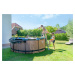 Bazén s pískovou filtrací Wood pool Exit Toys kruhový ocelová konstrukce 360*122 cm hnědý od 6 l