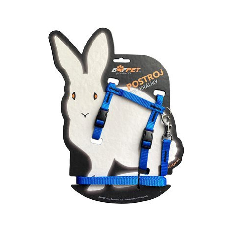Bafpet Set pro králíka - kšíry + vodítko, Modrá, 10mm × 120cm, 10mm × OK 19-26, OH 24-37cm, 2041