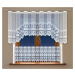 SET 2 KUSY - Dekorační vitrážová žakárová záclona LAVAN bílá 300x100 cm + 300x45 cm (cena za 2 k