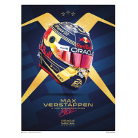 Umělecký tisk Max Verstappen - Helmet World Champion 2023, (40 x 50 cm)